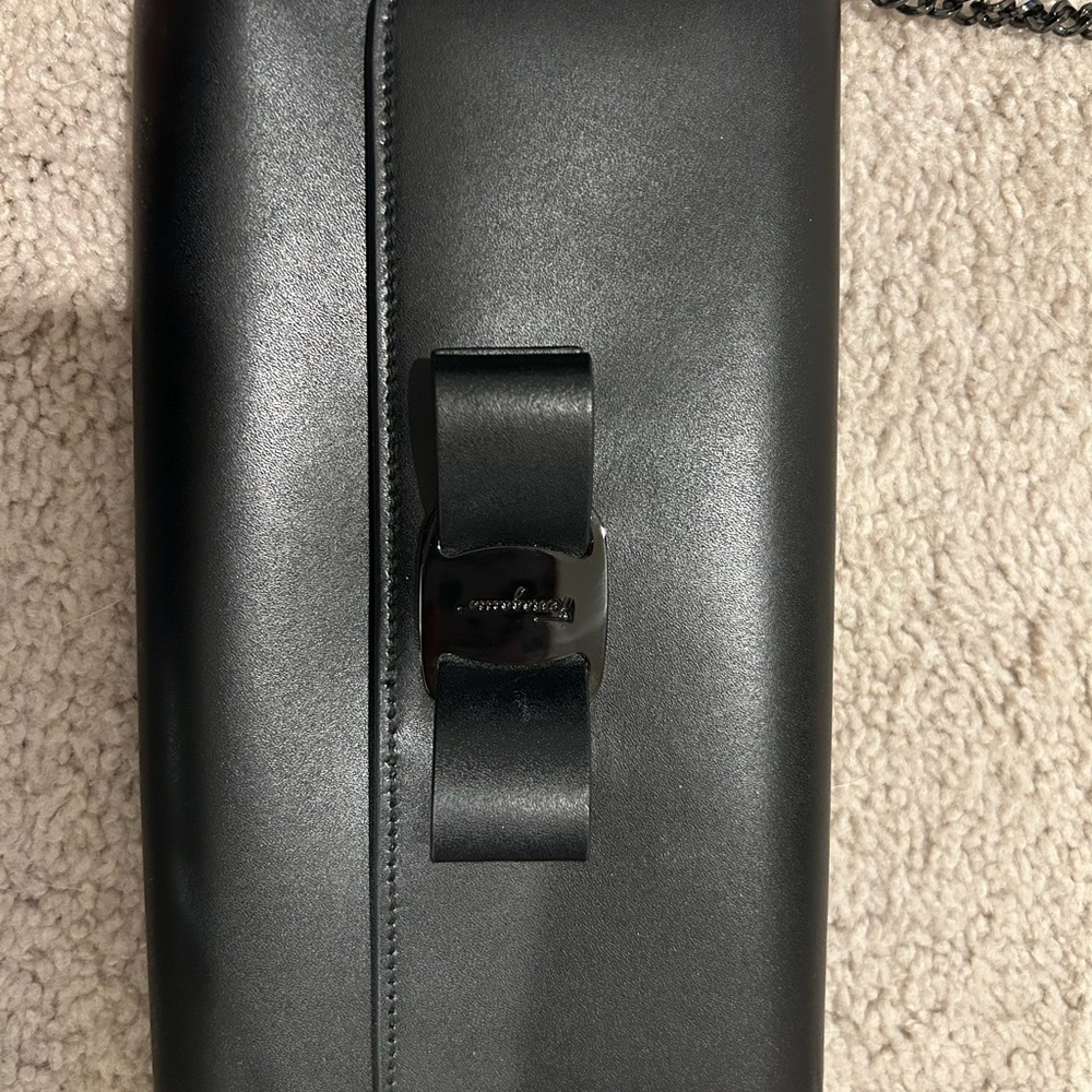 Salvatore Ferragamo Black Crossbody Bag with Bow Detail - Picture 5 of 12
